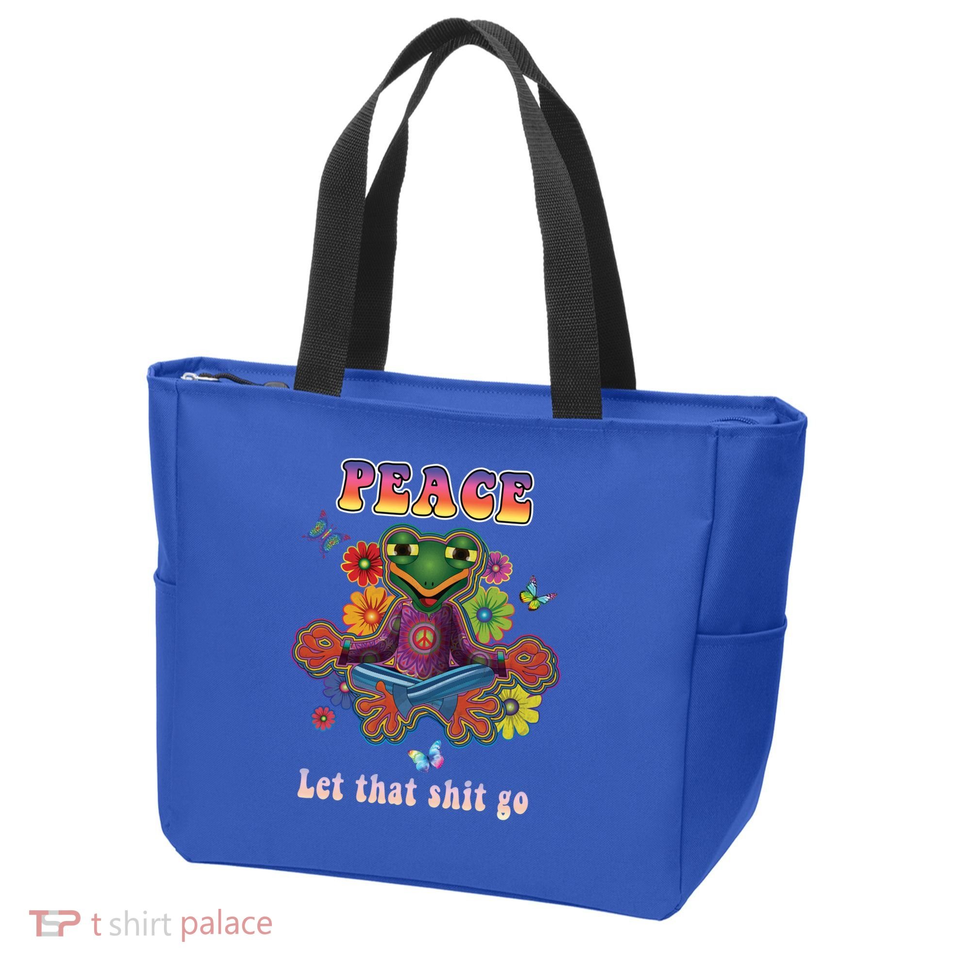 Hippie Yoga Gift Let That Shit Go Buddha Frog Gift Tote Bag