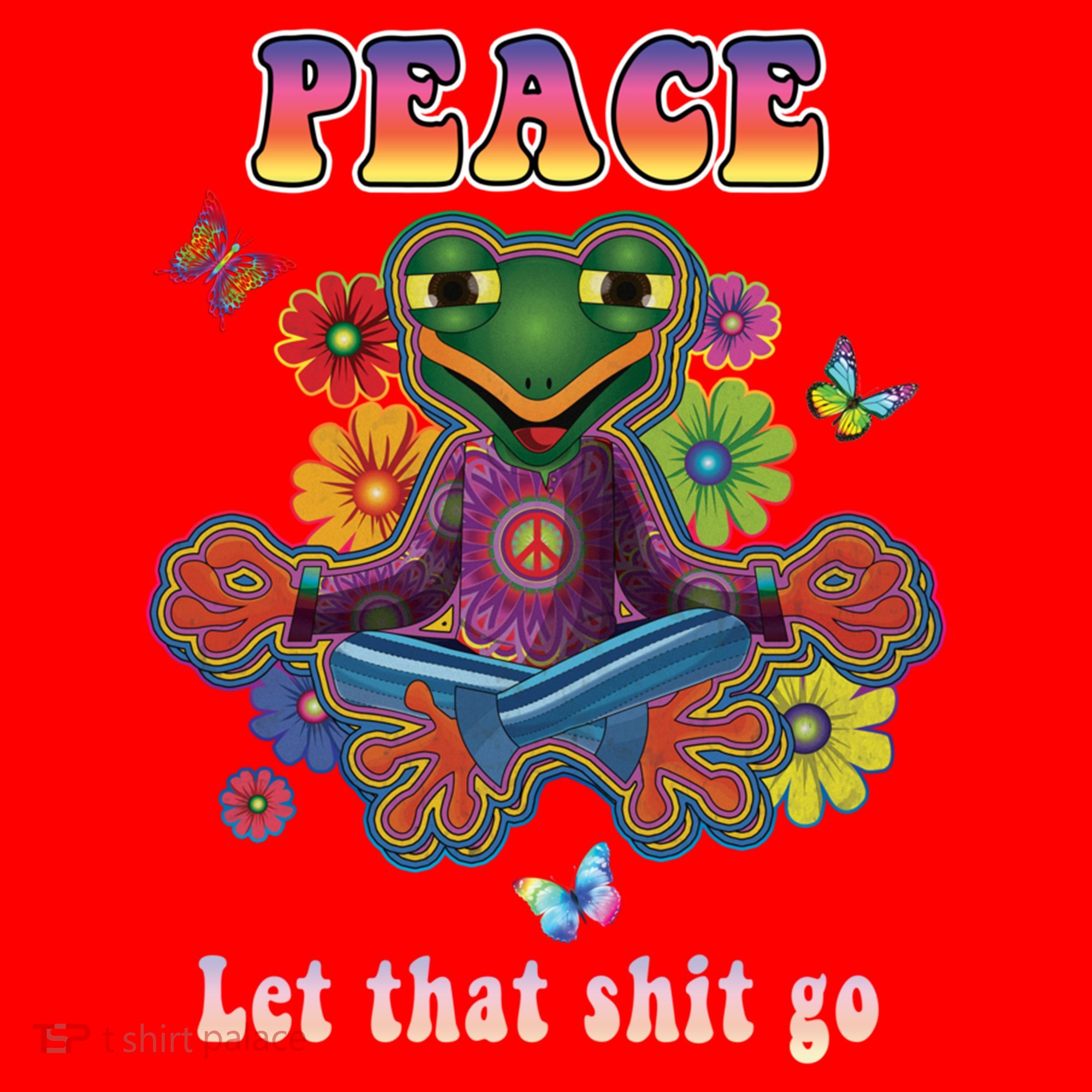 Hippie Yoga Gift Let That Shit Go Buddha Frog Gift Santa Hat