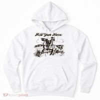 Hold Your Horses Rodeo Western Cowboy Retro Gift Hoodie thumb 0