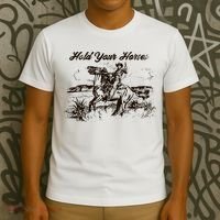 Hold Your Horses Rodeo Western Cowboy Retro Gift T-Shirt thumb 3