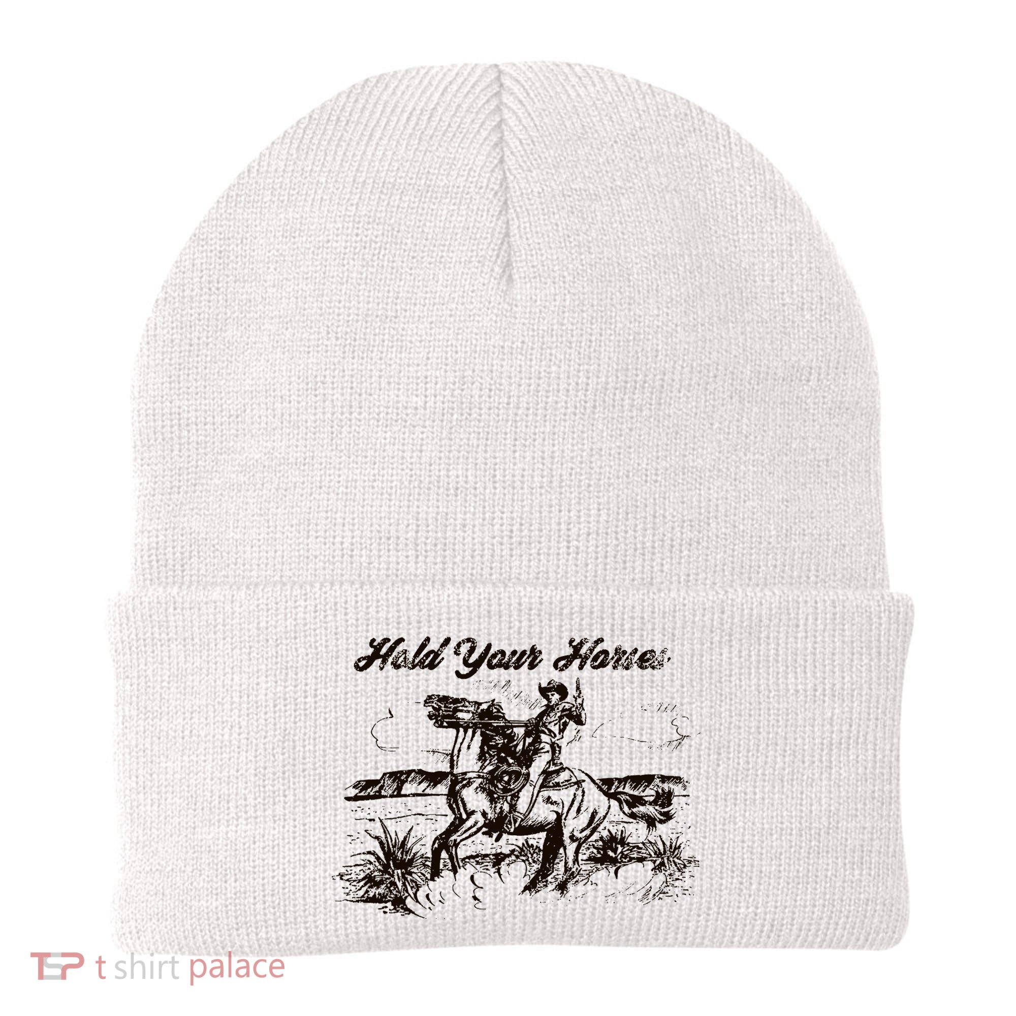 Hold Your Horses Rodeo Western Cowboy Retro Gift Beanie