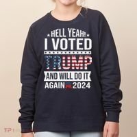 Hell Yeah! I Voted Trump Women's Sweatshirt thumb 0