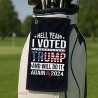 Hell Yeah! I Voted Trump Golf Towel thumb 2