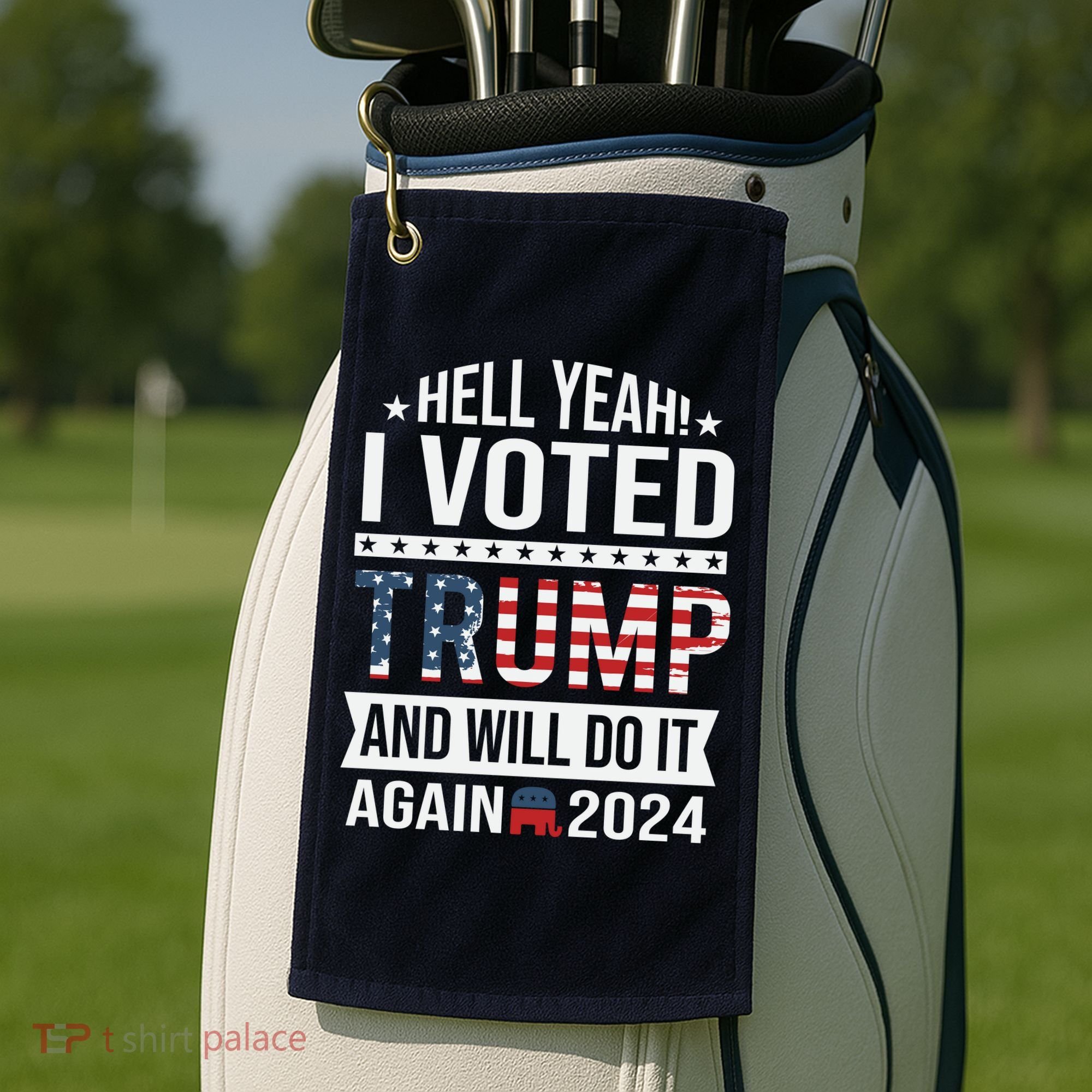 Hell Yeah! I Voted Trump Golf Towel