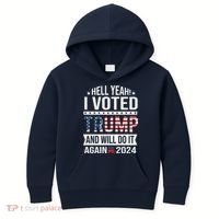 Hell Yeah! I Voted Trump Kids Hoodie thumb 0