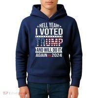 Hell Yeah! I Voted Trump Kids Hoodie thumb 4