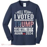 Hell Yeah! I Voted Trump Kids Long Sleeve Shirt thumb 0