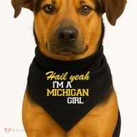 Hail Yeah I'm A Michigan Girl USA-Made Doggie Bandana thumb 1