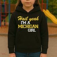 Hail Yeah I'm A Michigan Girl Kids Hoodie thumb 3