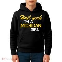 Hail Yeah I'm A Michigan Girl Kids Hoodie thumb 4