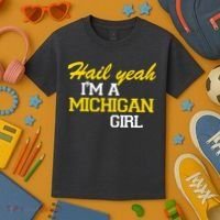 Hail Yeah I'm A Michigan Girl Kids T-Shirt thumb 3
