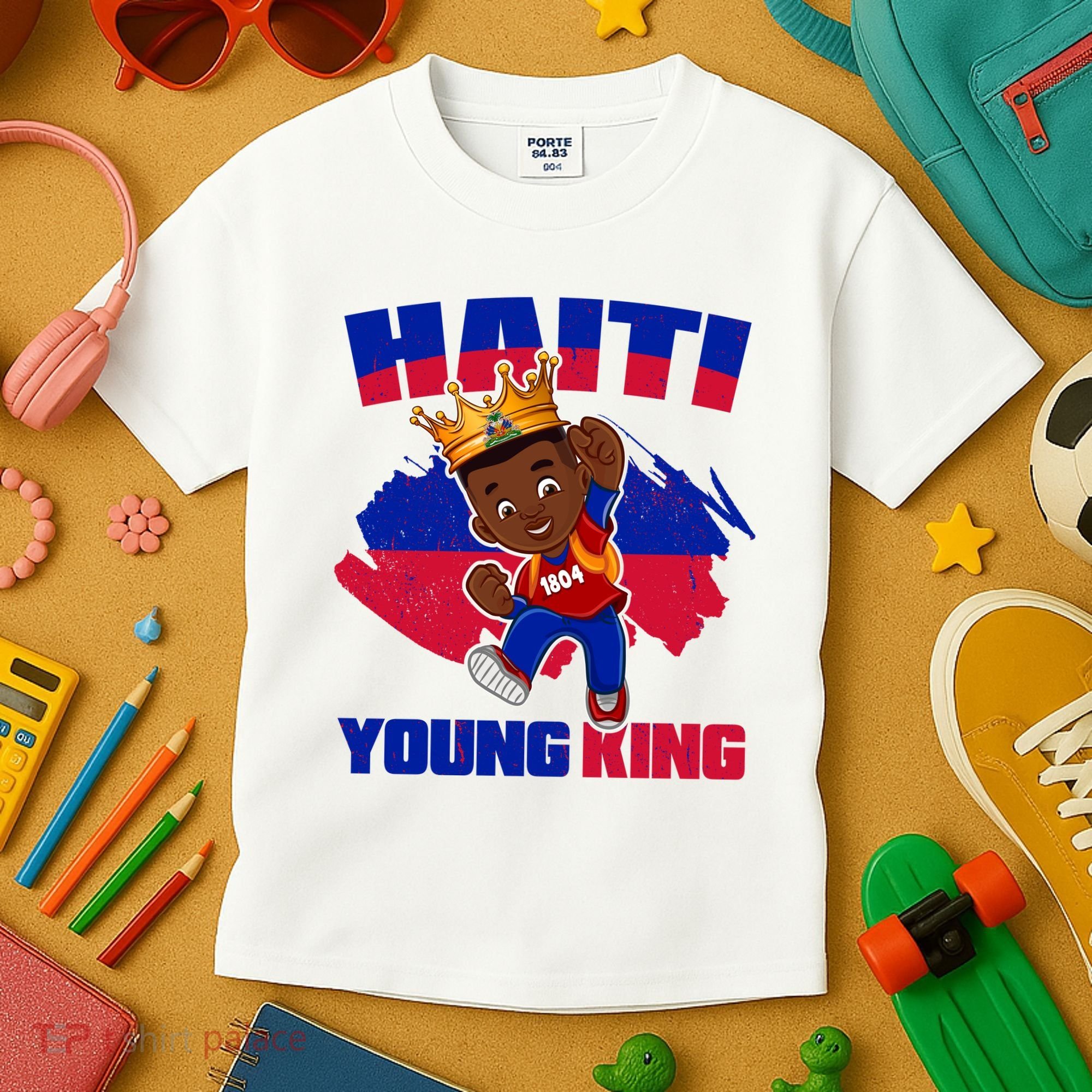 Haiti Young King 1804 Haiti Haitian Independence Kids T-Shirt