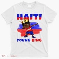 Haiti Young King Haiti Flag Melanin For Black T-Shirt thumb 0