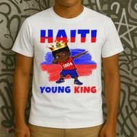 Haiti Young King Haiti Flag Melanin For Black T-Shirt thumb 3