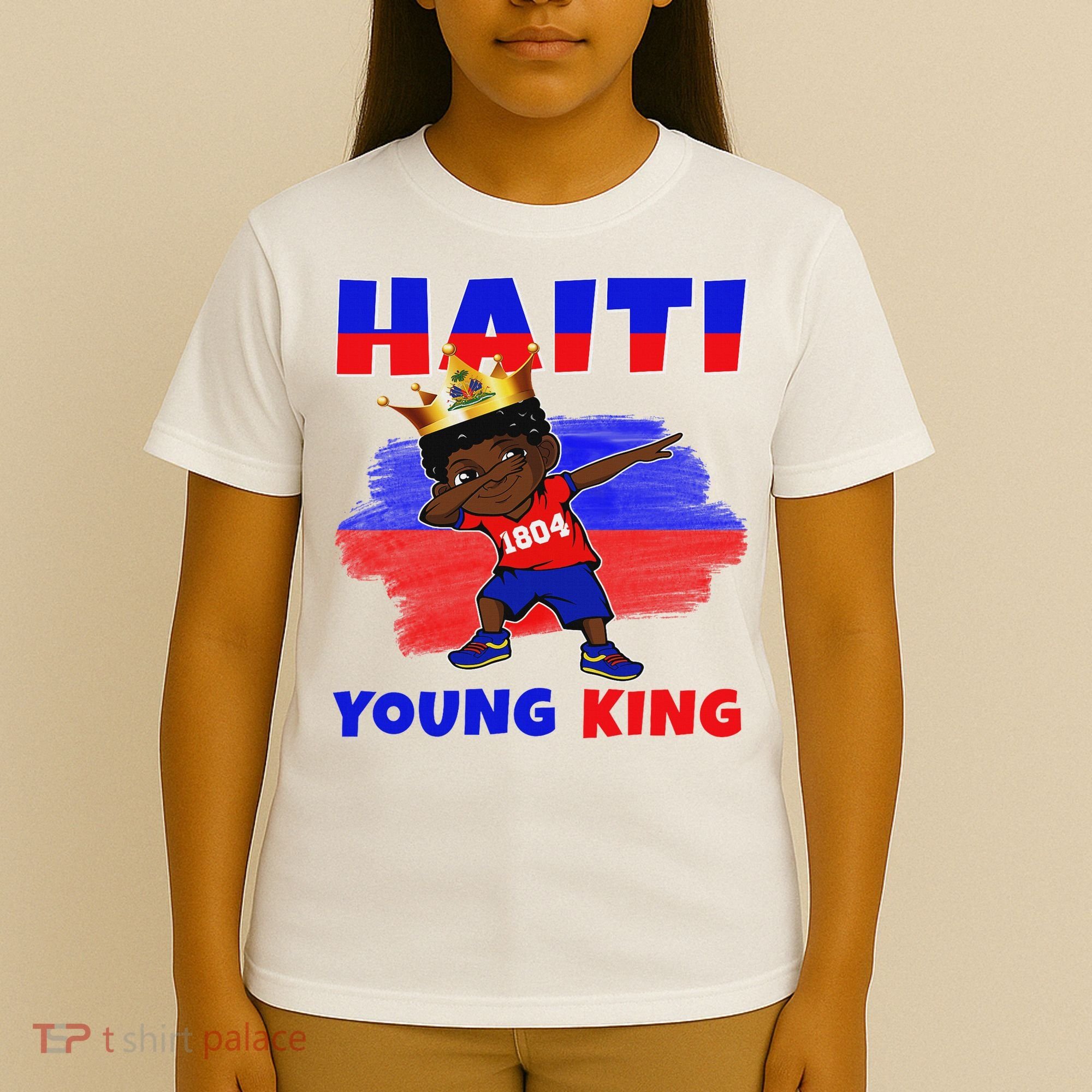 Haiti Young King Haiti Flag Melanin For Black T-Shirt