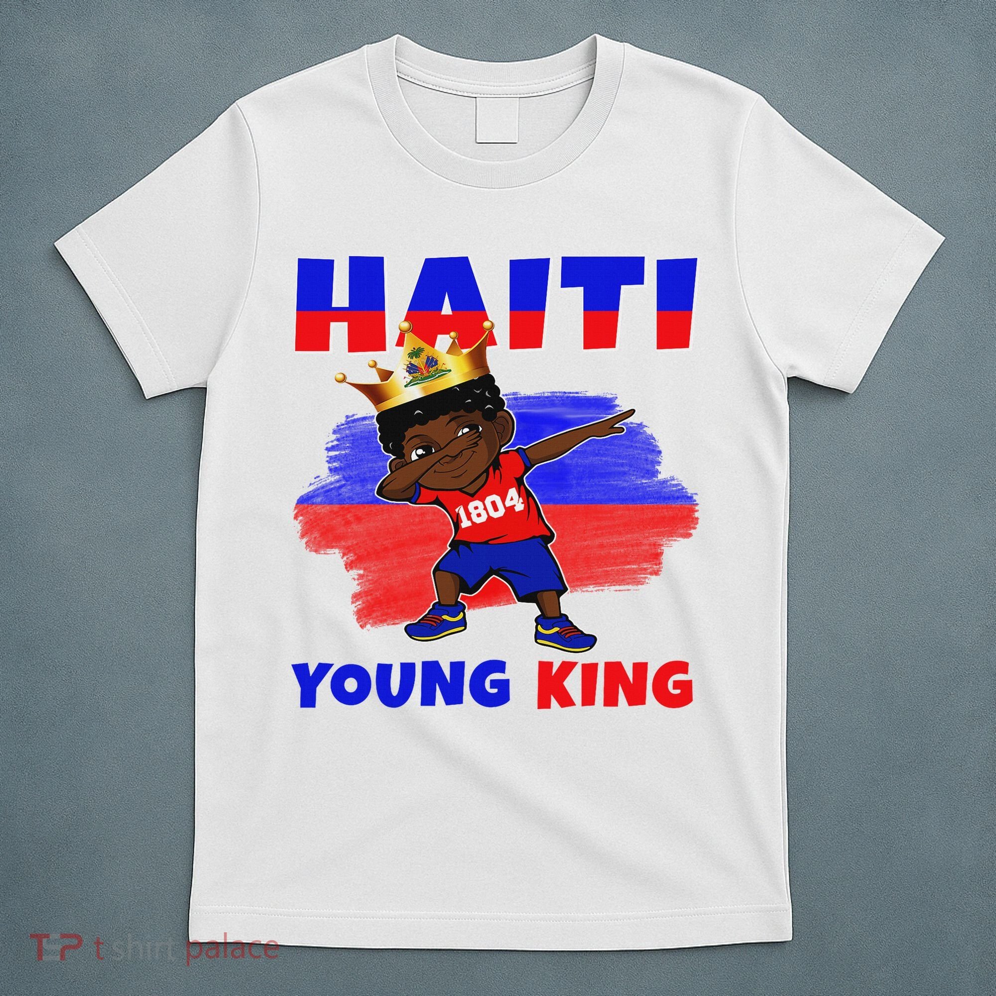 Haiti Young King Haiti Flag Melanin For Black T-Shirt