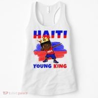 Haiti Young King Haiti Flag Melanin For Black Women's Tank Top thumb 0