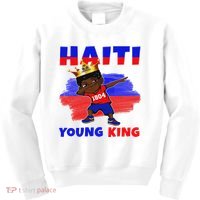 Haiti Young King Haiti Flag Melanin For Black Kids Sweatshirt thumb 0