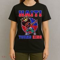 Haiti Young King Haiti Flag Melanin For Black T-Shirt thumb 4