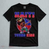 Haiti Young King Haiti Flag Melanin For Black T-Shirt thumb 5