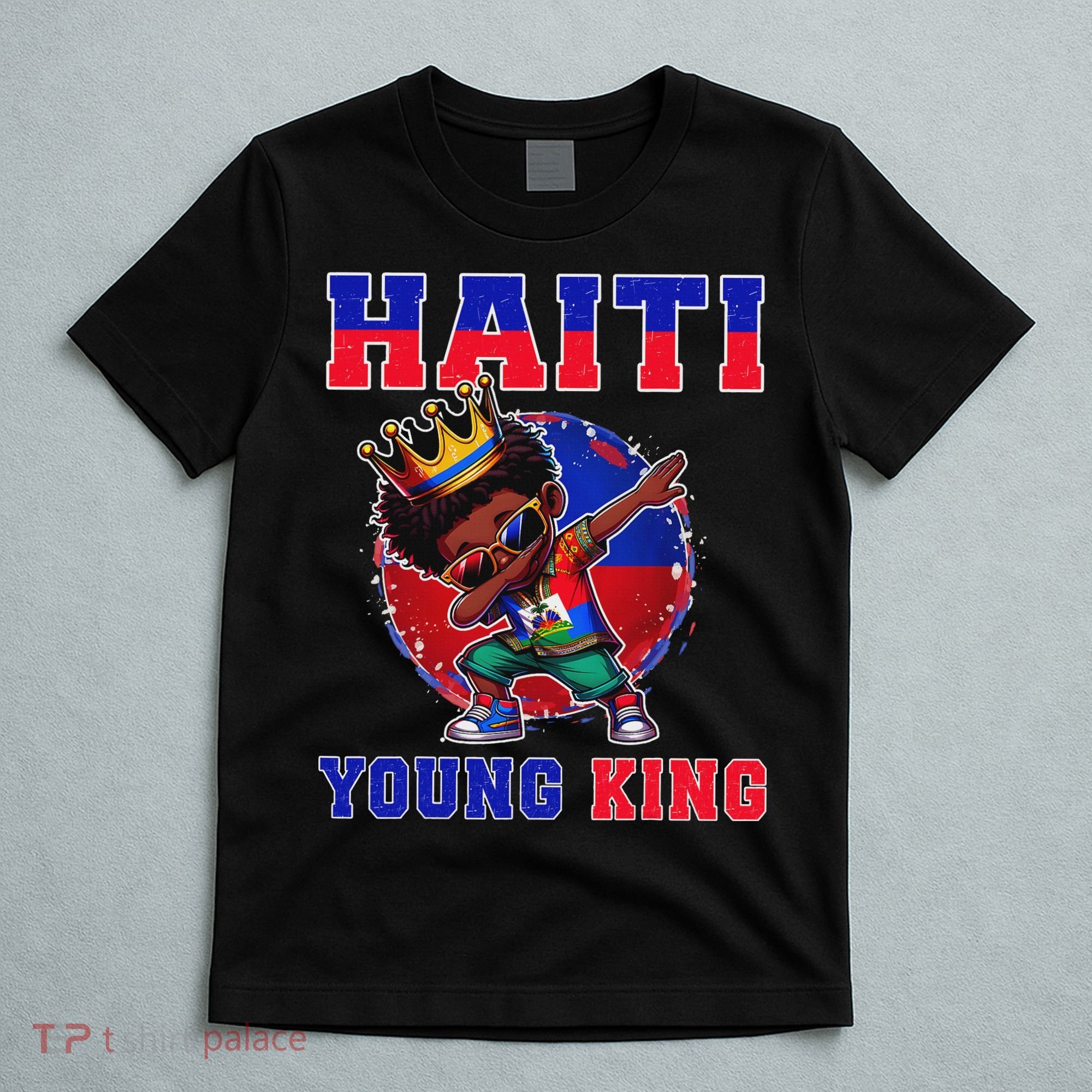 Haiti Young King Haiti Flag Melanin For Black T-Shirt