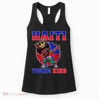 Haiti Young King Haiti Flag Melanin For Black Women's Tank Top thumb 0