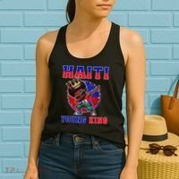 Haiti Young King Haiti Flag Melanin For Black Women's Tank Top thumb 2