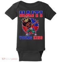 Haiti Young King Haiti Flag Melanin For Black Baby Bodysuit thumb 0