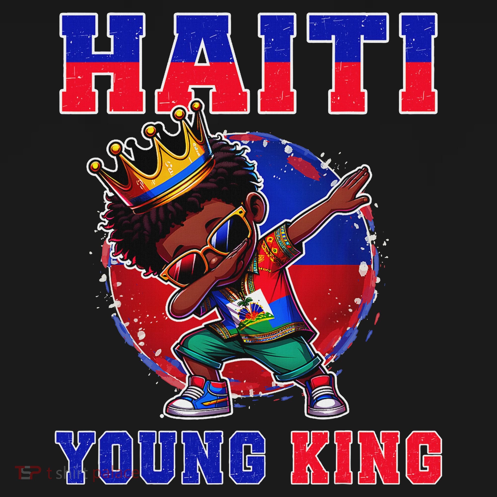 Haiti Young King Haiti Flag Melanin For Black Kids Hoodie