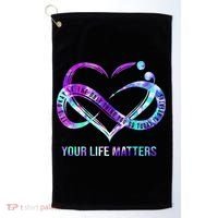 Heart Your Life Matters Suicide Prevention Awareness Golf Towel thumb 0