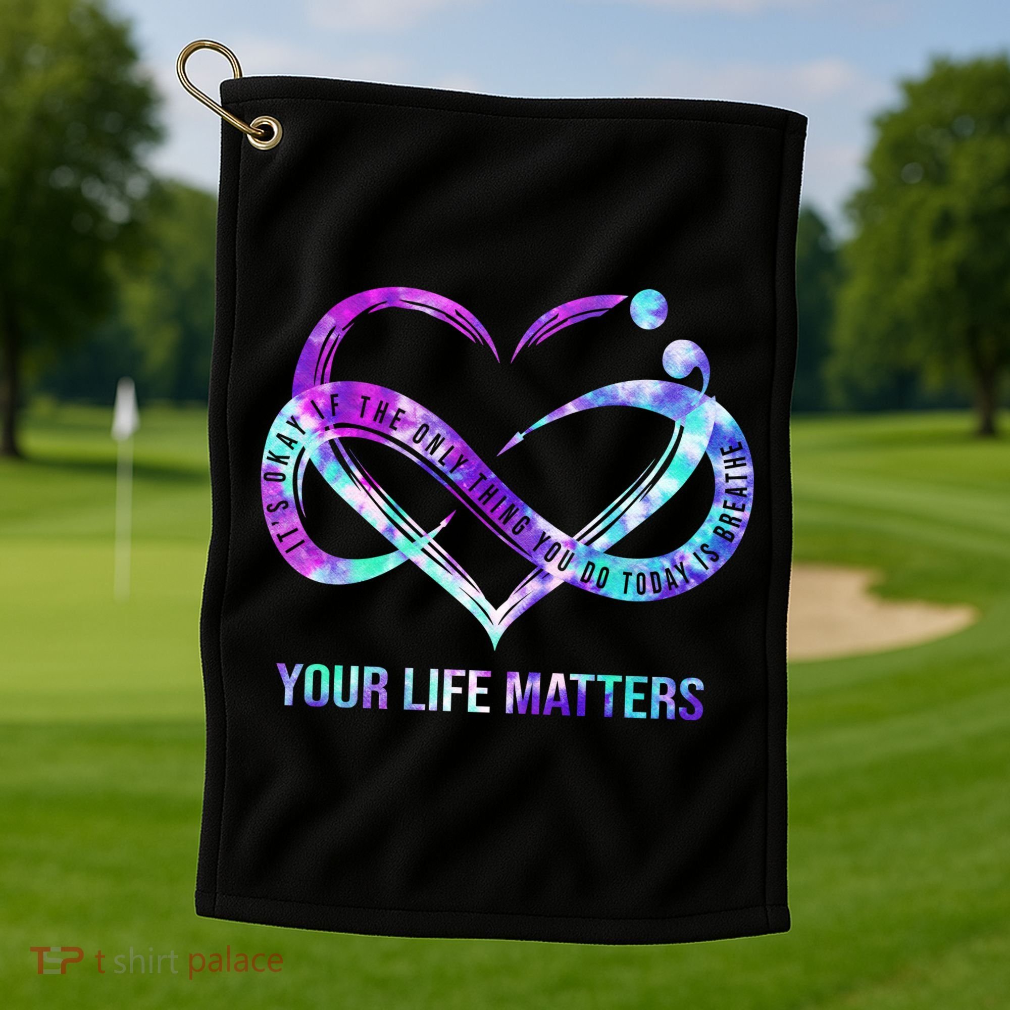 Heart Your Life Matters Suicide Prevention Awareness Golf Towel