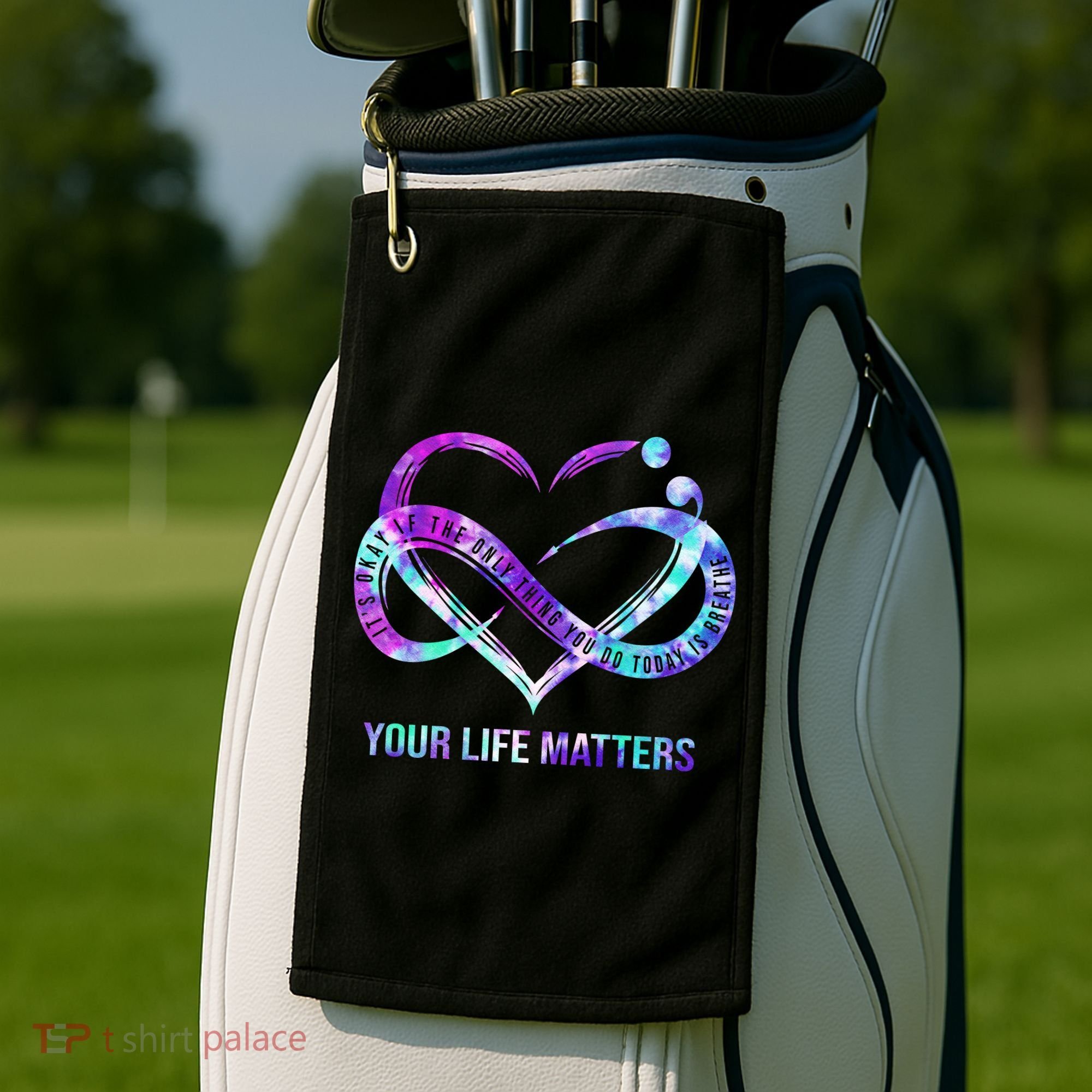 Heart Your Life Matters Suicide Prevention Awareness Golf Towel