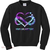 Heart Your Life Matters Suicide Prevention Awareness Kids Sweatshirt thumb 0