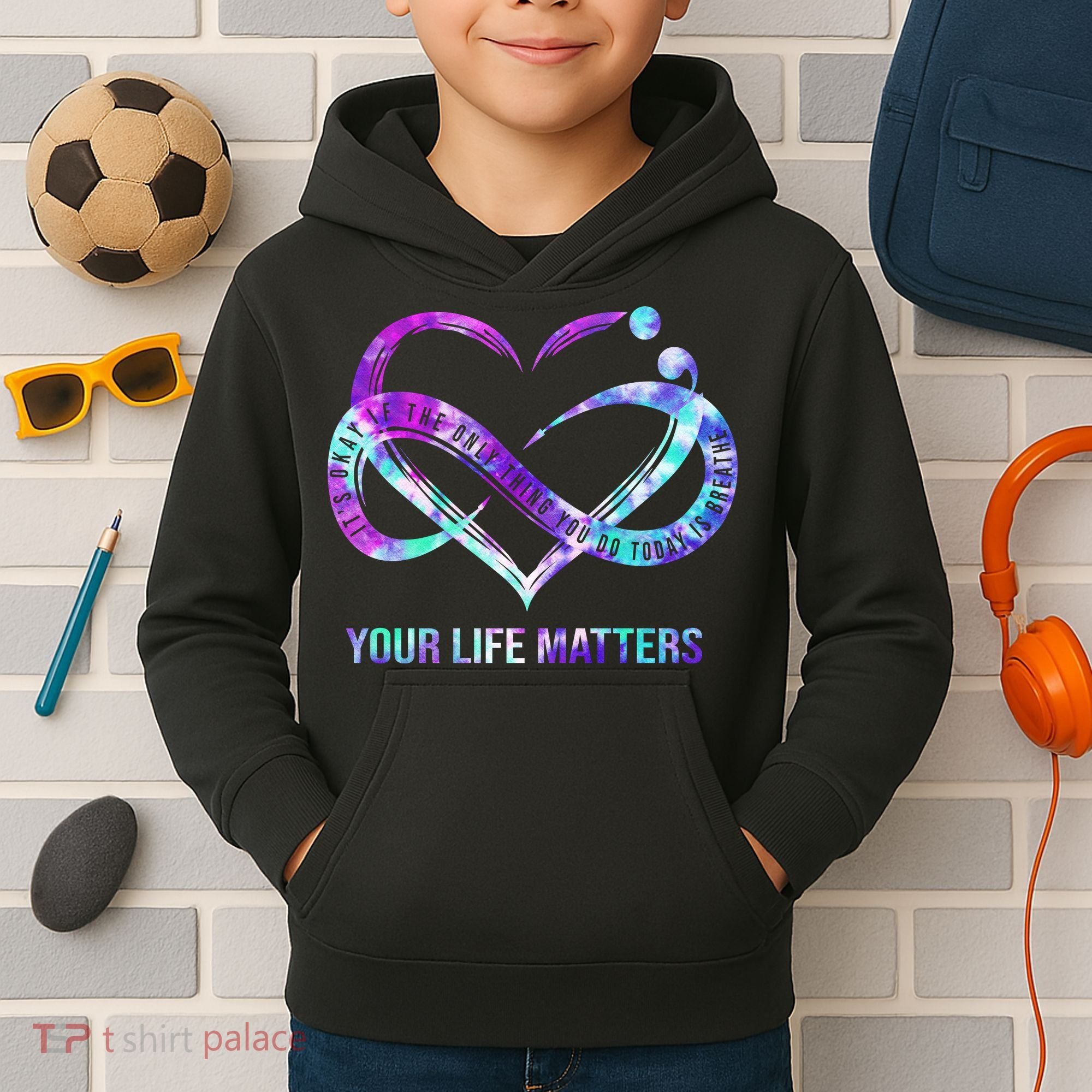 Heart Your Life Matters Suicide Prevention Awareness Kids Hoodie