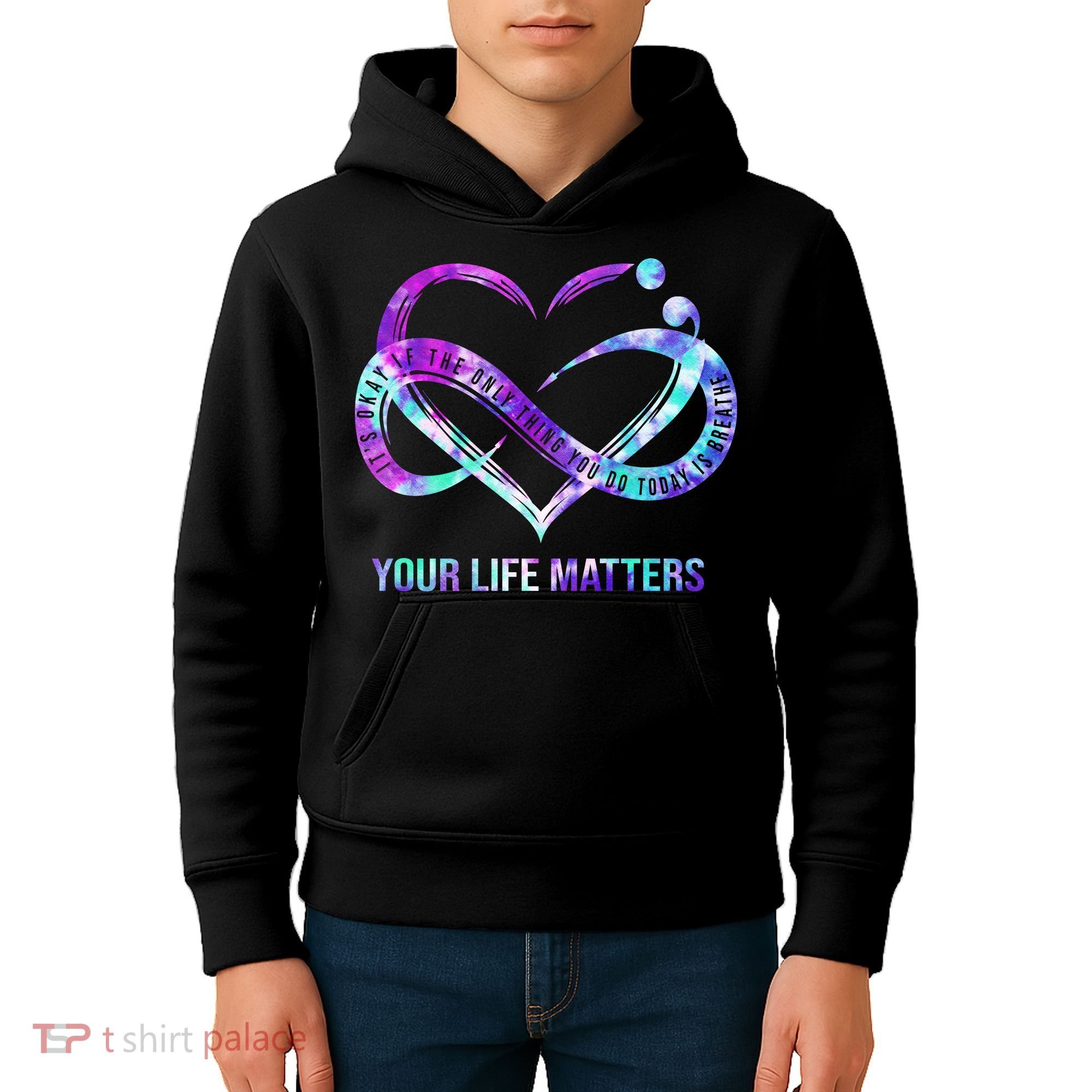 Heart Your Life Matters Suicide Prevention Awareness Kids Hoodie