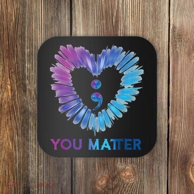 Heart You Matter 988 Suicide Prevention Awareness Coaster