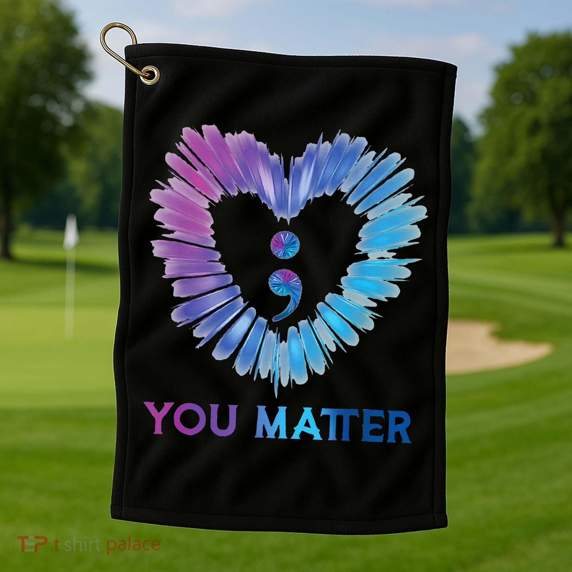 Heart You Matter 988 Suicide Prevention Awareness Golf Towel