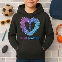 Heart You Matter 988 Suicide Prevention Awareness Kids Hoodie thumb 2