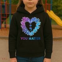 Heart You Matter 988 Suicide Prevention Awareness Kids Hoodie thumb 3