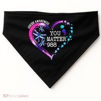 Heart You Matter 988 Suicide Prevention Awareness Dragonfly USA-Made Doggie Bandana thumb 0