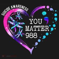 Heart You Matter 988 Suicide Prevention Awareness Dragonfly Long Sleeve Shirt thumb 2
