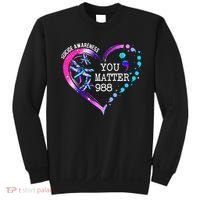 Heart You Matter 988 Suicide Prevention Awareness Dragonfly Sweatshirt thumb 0