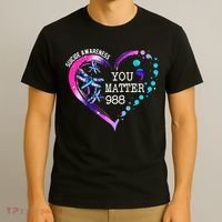 Heart You Matter 988 Suicide Prevention Awareness Dragonfly T-Shirt thumb 3