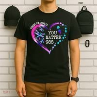 Heart You Matter 988 Suicide Prevention Awareness Dragonfly T-Shirt thumb 6