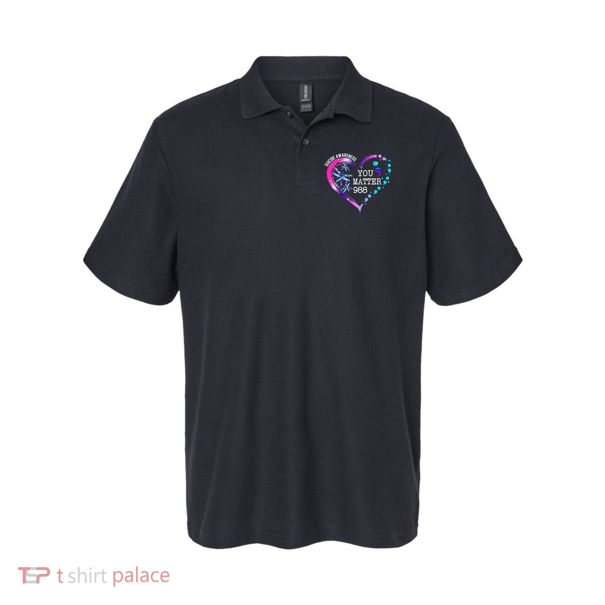 Heart You Matter 988 Suicide Prevention Awareness Dragonfly Polo