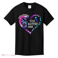 Heart You Matter 988 Suicide Prevention Awareness Dragonfly Kids T-Shirt thumb 0