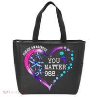 Heart You Matter 988 Suicide Prevention Awareness Dragonfly Tote Bag thumb 0