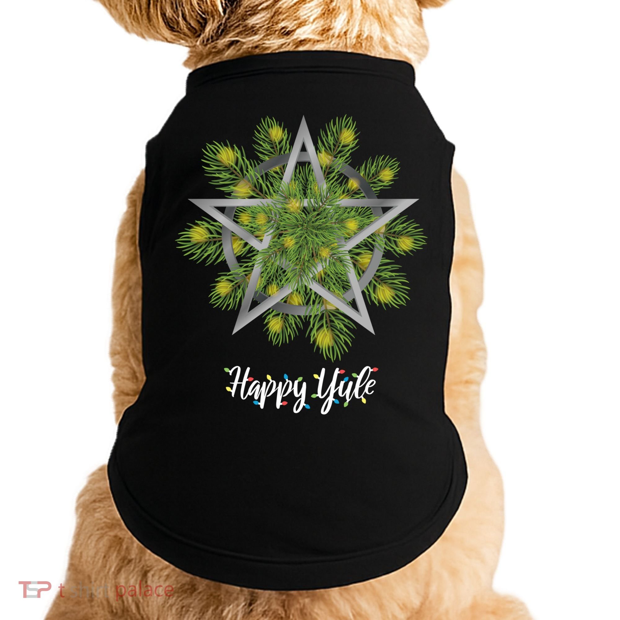 Happy Yule Pagan Christmas Winter Solstice Yuletide Doggie Tank