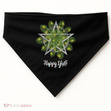 Happy Yule Pagan Christmas Winter Solstice Yuletide USA-Made Doggie Bandana