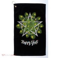 Happy Yule Pagan Christmas Winter Solstice Yuletide Golf Towel thumb 0